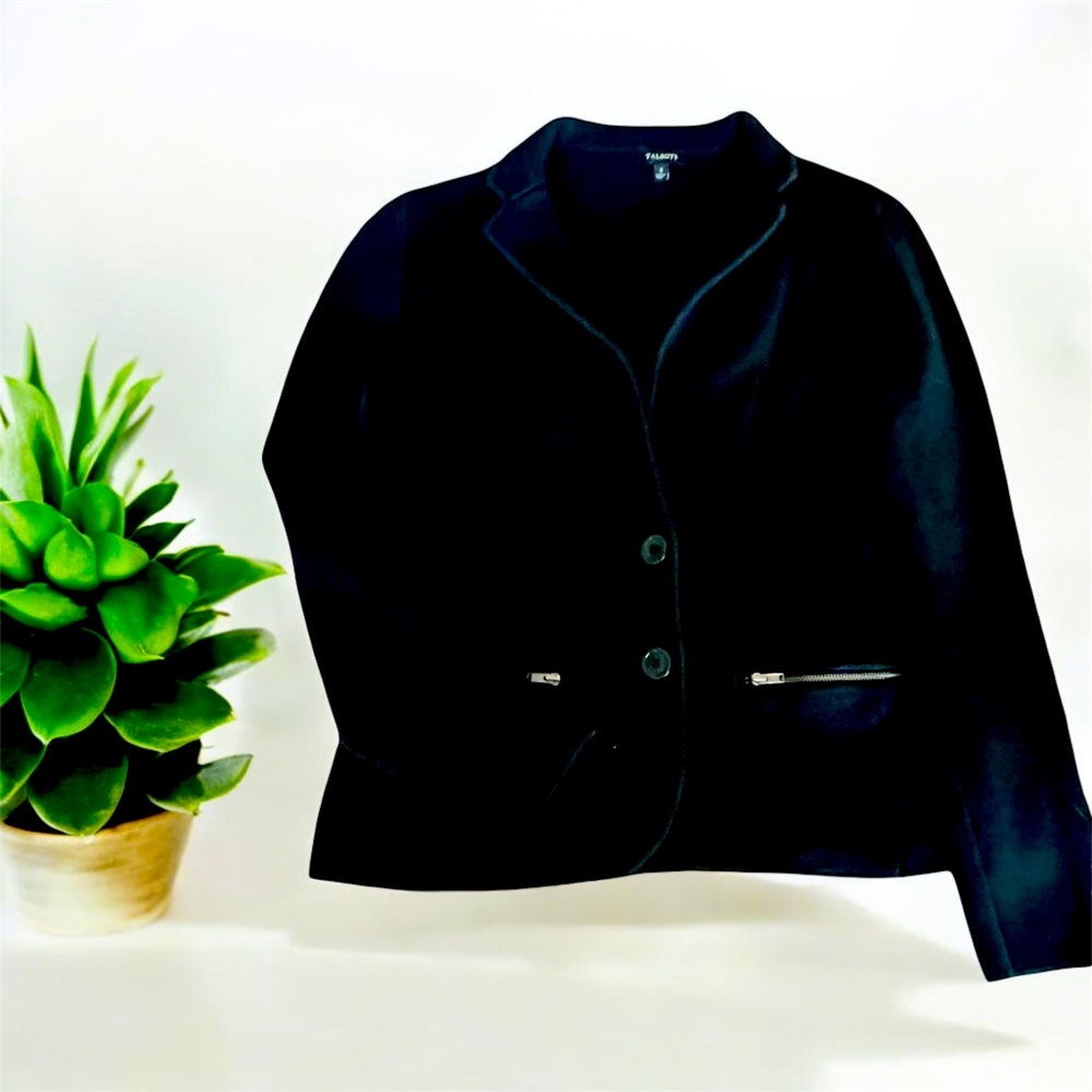 Talbots Black zipped sweater Pristine NEW size-Small